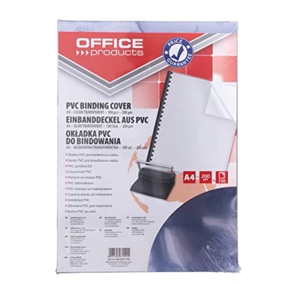 Immagine di Office Products 20221515 90 Copertine per Rilegatura in PVC, A4, 150 G/MQ, 100 pezzi, colore: trasparente