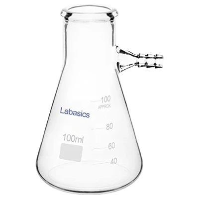 Immagine di Labasics Boccetta Filtro di Vetro Laboratorio, Pallone Filtrante in Borosilicato, Collo a Bullone con Tubolare, 100 ml