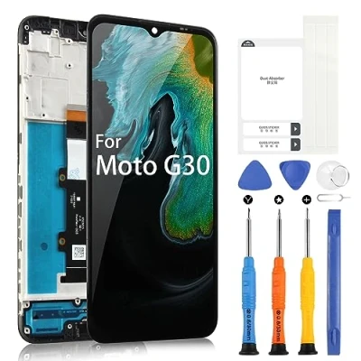 Immagine di ARSSLY LCD Schermo per Motorola Moto G30 XT2129 1 2 Display Digitizer Parti di Riparazione Touch Screen Ricambio Assembly con Strumenti(6.5&quot;,Nero Cornice)