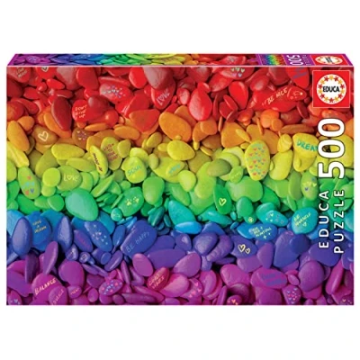 Immagine di Educa Puzzle 500 Pezzi per adulti Pietre Colorate. perfettamente finiti e sicuri i bambini. Misura 48 x 34 cm. Include colla FIX Puzzle. Da 11 anni (19248)
