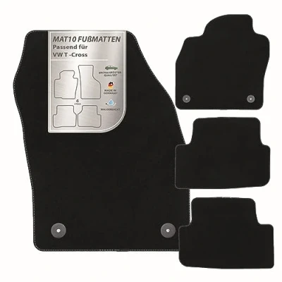 Immagine di MAT10 tappetini Auto Adatti per VW T Cross (a Partire dall&#039;anno di Costruzione 05/2019, Tipo C1) in Velour, Set 4 qualità Originale Durevole Made Germany
