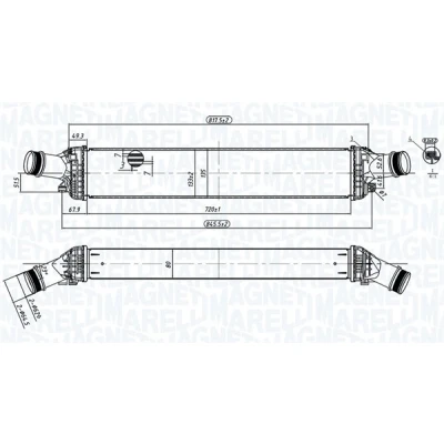Immagine di MAGNETI MARELLI 351319204430 Intercooler AUDI: A4 B8 Avant, A5 Coupe, A6 C7 Sedan