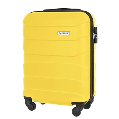 Immagine di BARRENS Valigia da viaggio Bagaglio a mano 55x40x20cm 34 L Materiale ABS Serratura criptata 4 ruote Compatibile con le compagnie aeree Giallo