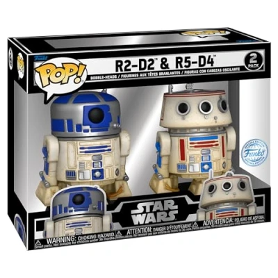 Immagine di Funko POP! Star Wars Celebration 2023 R2 D2 and R5 D4 Vinyl Bobblehead Set 2 Pack Galactic Convention Exclusive