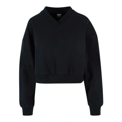 Immagine di Urban Classics Cropped Vneck Felpa, Donna, Taglia: Medium, Black