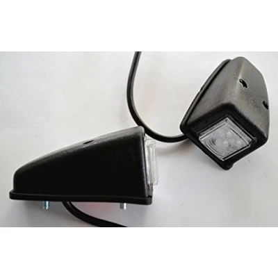 Immagine di 2 luci di posizione bianche laterali a 3 LED per tettuccio, ad angolo, 12 V, 24 camion autocarro, rimorchio