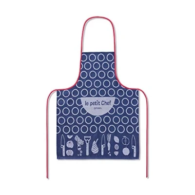 Immagine di Opinel Grembiule da cucina per bambini, in cotone, colore: blu/rosso, 53 x 69 cm