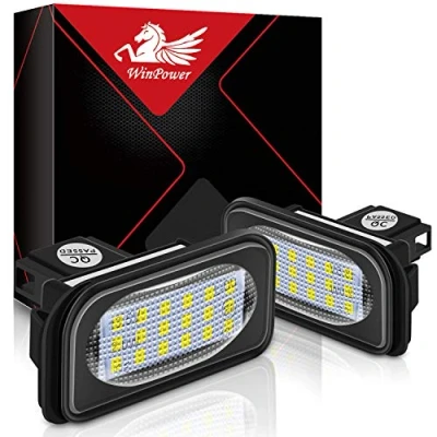 Immagine di WinPower LED Luci targa per auto Lampada 3582 SMD con CanBus nessun errore 6000K Xeno Bianco freddo 2000 2007 C Class W203 4 porte Sedan, 2 Pezzi