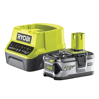 Immagine di Ryobi RC18120 140 Kit con Caricabatterie e 1 Batterie da 4.0Ah al Litio 18V ONE+, 4 Indicatori di Stato Carica, Grande Autonomia
