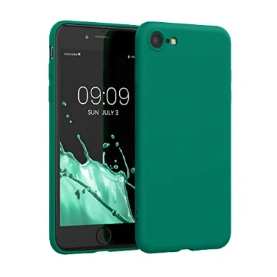 Immagine di kwmobile Custodia Compatibile con Apple iPhone SE (2022) / (2020) 8 7 Cover Back Case per Smartphone in Silicone TPU Protezione Gommata verde smeraldo