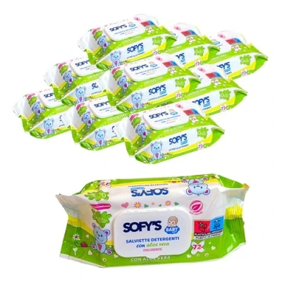 Immagine di DETERMONDO 864 Salviette Neonato Formula Idratante con Aloe Vera Profumate Senza Alcool Salviettine Detergenti Ipoallergeniche Divise in 12 Confezioni da 72