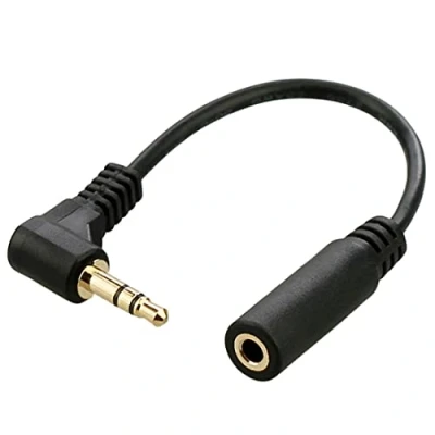 Immagine di chenyang cavo di prolunga per cuffie/audio, 3 poli 3,5 mm maschio a femmina audio stereo cuffie, angolato 90 gradi, 10 cm