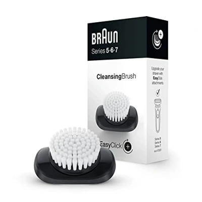 Immagine di Braun EasyClick Rasoio Elettrico Barba Uomo, Accessorio Spazzola per Pulizia Viso, Setole Bianche
