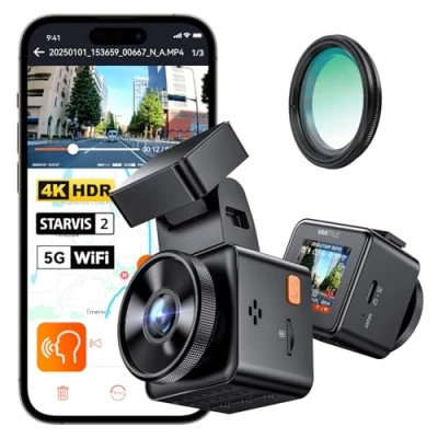 Immagine di VANTRUE E1 Pro 4K HDR STARVIS 2 Dash Cam Auto, Mini Telecamera auto con WiFi 5GHz, GPS, Comandi Vocali, Sorveglianza Parcheggio 15 sec, Ottima Visione Notturna, 1,54&quot; a 160, Supporta fino 1TB.