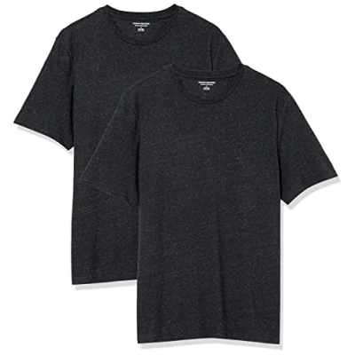 Immagine di Amazon Essentials Maglietta Girocollo a Maniche Corte dalla vestibilità Standard Uomo, Pacco da 2, Carbone Puntinato, 5XL Plus