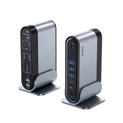 Immagine di Baseus Docking Station 17 in 1 USB C 4K HDMI*2 DP*1 per Trasmissione a 3 Monitor con Porta PD 100W, 3.0 * 3, LAN, Lettore di Schede SD/TF, Audio Hub Windows, Laptop Mac