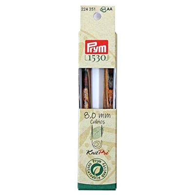 Immagine di Prym Nadelspitzen CUBICS Natural Farbig Lang 11,6 cm 8,00 mm Ferri da Maglia, Legno, Multicolore, 8,0