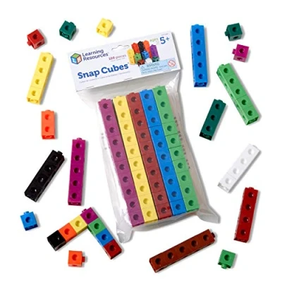Immagine di Learning Resources Cubi da incastrare (set 100), snap cubes, policubi, il contafacile, giochi didattici di matematica per bambini, scuola infanzia, blocchi aritmetici multibase, impilabili, 5 anni
