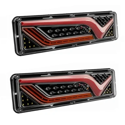 Immagine di SZYHCASH 2PCS 12V 24V LED Fanale posteriore for Camion Luci posteriori Indicatori di direzione Freno Segnale retromarcia Lampada Rimorchio Bus Camper Caravan RV Trattore