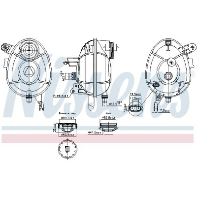Immagine di NISSENS 996201 Vaschetta Radiatore 0,7 con calotta/coperchio