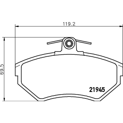 Immagine di HELLA 8DB 355 018 251 Kit pastiglie freno Non predisposto per contatto segnalazione usura con bulloni pinza AUDI: A4 B5 Sedan, Avant