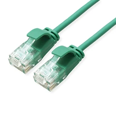 Immagine di Roline 21.15.3930 RJ45 cavo di rete, patch CAT 6A U/UTP 0.15 m Verde non schermato, Privo alogeni, Ritardante fiamma 1 pz.