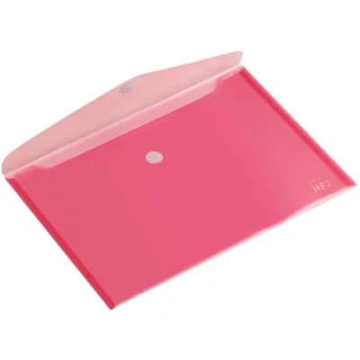 Immagine di HF2 Cartella portadocumenti in formato A5, con chiusura a gancio e anello, colore rosso trasparente, per casa, ufficio, scuola aziende, organizer porta documenti orizzontali