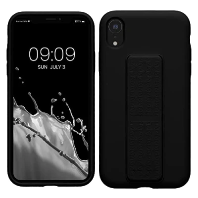 Immagine di kwmobile 1x Custodia Compatibile con Apple iPhone XR Cover Supporto Dita Back Case per Smartphone Protezione Gommata nero