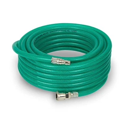 Immagine di EBERTH tubo per aria compressa 15m, compressore con diametro 10mm x 14mm (interno esterno), attacco rapido 3/8&quot; e pressione di esercizio 24 bar, Accessori pistola ad