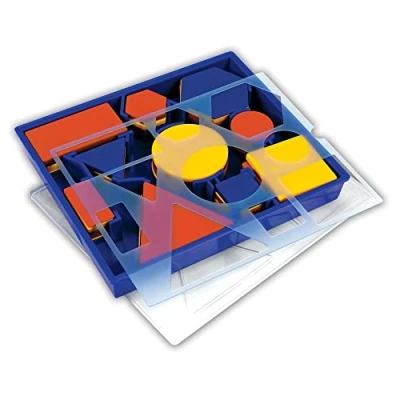 Immagine di Learning Resources Set di blocchi da tavolo per imparare gli attributi con vassoio contenitore in plastica