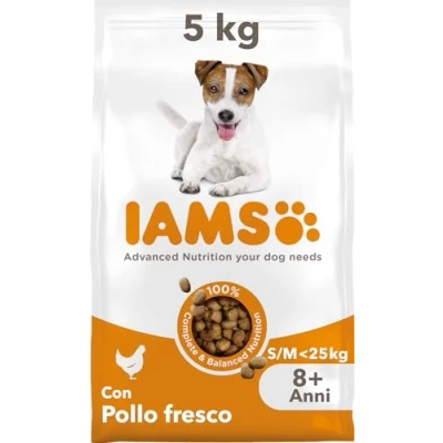 Immagine di IAMS Cibo secco per cani di taglia piccola e media con pollo fresco, 8+ anni, 5kg