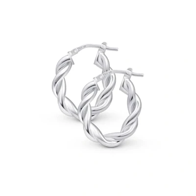 Immagine di Amberta Orecchini a Cerchio Intrecciati in Argento Sterling 925 per Donna Particolari: Ovali 18 mm