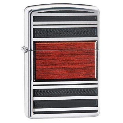 Immagine di Accendino Zippo Pipe Wood Design 28676, Antivento Ricaricabile Zippo, Realizzato in Metallo con Caratteristico &quot;click&quot; Color Argento, Made USA, Ottima Idea Regalo