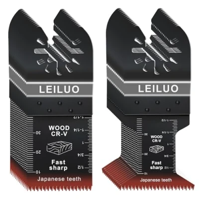 Immagine di LEILUO 50 lame multiuso giapponesi per taglio veloce, oscillanti in materiale CRV, accessori universali con custodia DeWalt, Milwaukee, Makita e altri