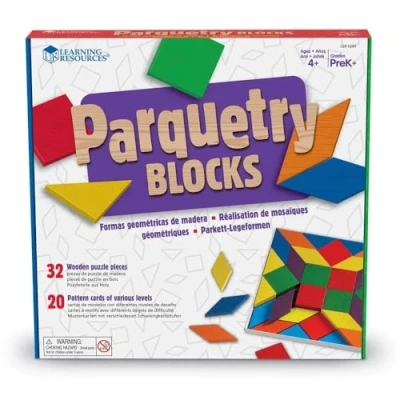 Immagine di Learning Resources Set di blocchi e schede per creare un parquet
