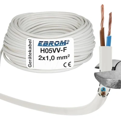 Immagine di Tubo flessibile H05 VV F, 2 x 1 mm2, 25 m, bianco H05VV F 2x1,0 mm2