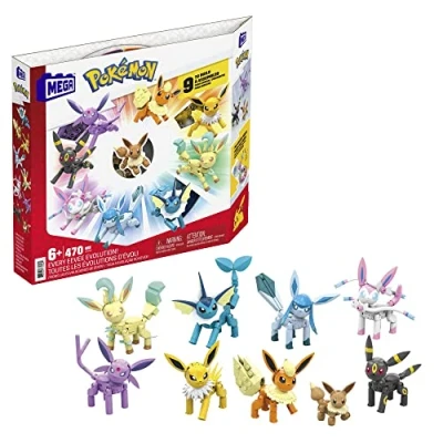 Immagine di MEGA Pokémon Eevee evoluzioni leggendarie, da costruzione, Giocattolo per Bambini 8+ Anni, GFV85 [Esclusivo Amazon]