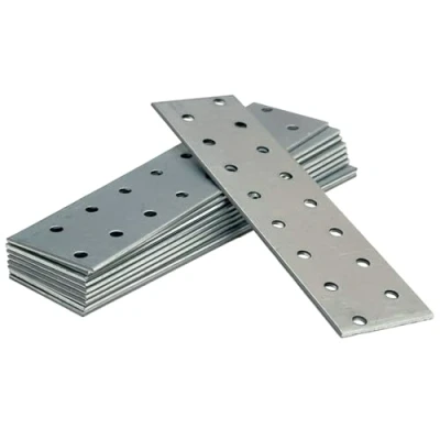 Immagine di OMIDEAS 10 x Piastra di giunzione piana (160 40 2) fissaggio, Connettore per legno, Lastrina piatta, montaggio multi foro zincata in acciaio