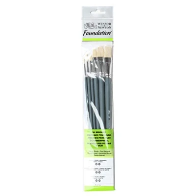 Immagine di Winsor&amp;Newton Foundation 6 Pennello Olio Round 3,6 Filbert Flat 10,14
