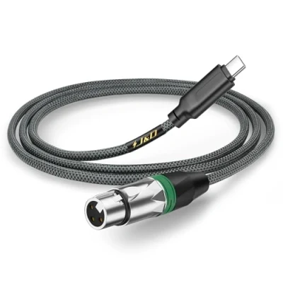 Immagine di J&amp;D Cavo Audio USB C a XLR per Registrazione Audio, Microfono Dinamico Femmina Compatibile con iPhone 15/15 Plus/15 Pro/15 Pro Max, MacBook, 2 Metri