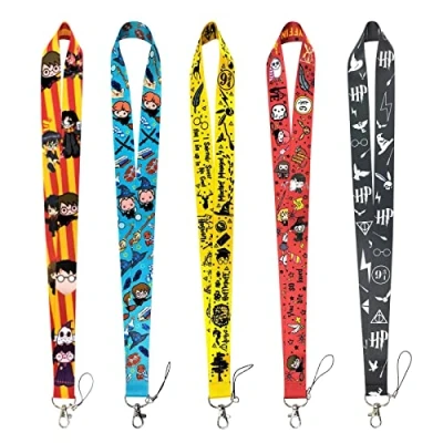 Immagine di EULAPGOE 5 Pezzi Cordino Universale, Cartone Animato, Cordini, Unisex, Catenella per Cellulare Carte D&#039;accesso, Chiavi, Custodia Biglietti, Fascia