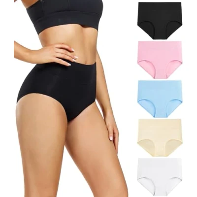 Immagine di wirarpa Mutande Donna Culotte Vita Alta Slip Cotone Mutantina Elastiche Pantaloncini Post Parto, Multicolore a6, L