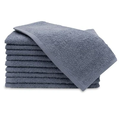 Immagine di ZOLLNER 10 asciugamani per ospiti piccole lavette morbide in 30x50 cm lavabili a 60C cotone grigio qualità alberghiera certificat Oeko Tex®