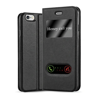 Immagine di Cadorabo Custodia Libro per Apple iPhone 6 PLUS/iPhone 6S PLUS in NERO COMETA con Funzione Stand e Chiusura Magnetica Portafoglio Cover Case Wallet Book Etui Protezione