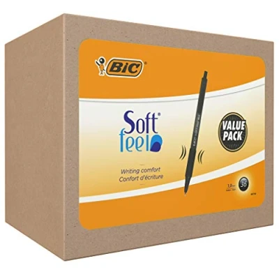 Immagine di BIC Soft Feel Clic Grip, Penne a Sfera Scatto, Punta media (1.0mm), Colore Nero, Confezione da 36 Unità, Cancelleria Scuola e Ufficio &quot;esclusiva amazon&quot;
