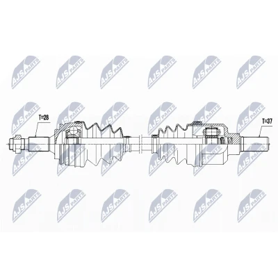 Immagine di NTY NPW PE 039 Albero motore / Semiasse Assale anteriore Sx 641 PEUGEOT: 308 II Hatchback, SW 2, Partner III Van