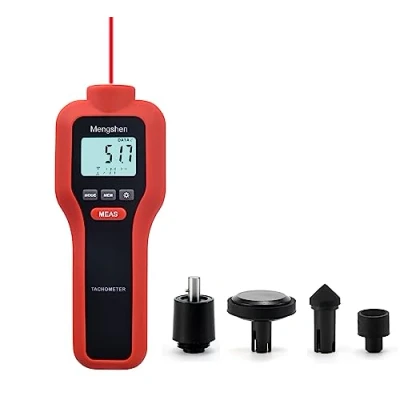 Immagine di Mengshen TH522 Tachimetro Digitale, 2 in 1 Tester di rotazione del misuratore velocità senza contatto e