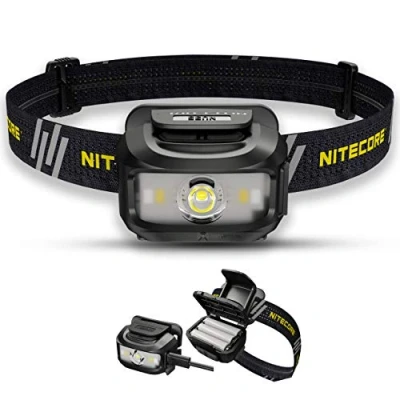 Immagine di Nitecore NU35 Lampada Frontale LED Ricaricabile Dual Power Hybrid 460 Lumen Con Luce Rossa Torcia Impermeabile IP66 (NERO)