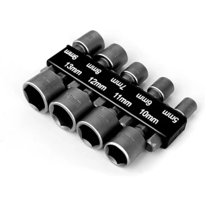 Immagine di Adattatore Esagonale Classici Chiavi,9 Pezzi da 1/4 pollici, Set Brugole, Bussole per Avvitatore,5 a 13 mm, di Chiavi Bussola, Esagonali