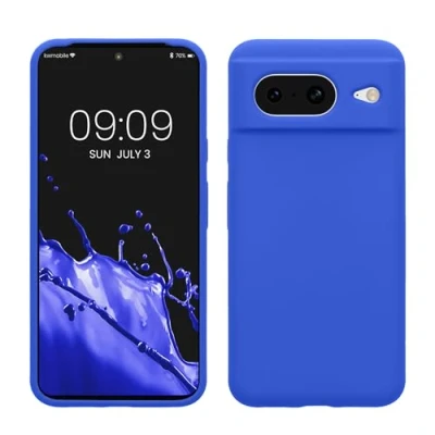 Immagine di kwmobile Cover per Google Pixel 8 Custodia Back Case Smartphone in Silicone TPU Protezione Gommata blu baltico